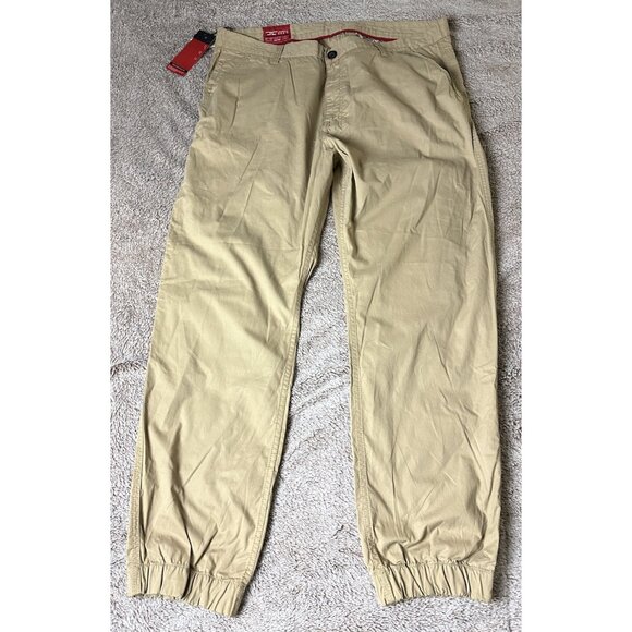 Jordan Craig Joggers Pants Mens Size 42x32 Tan Khaki Cotton Pockets Tapered Leg - Picture 4 of 16